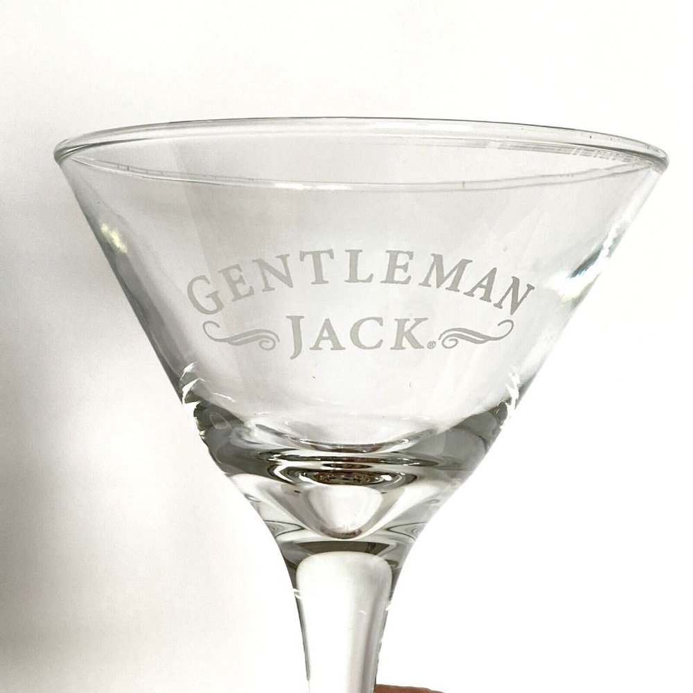 Gentleman Jack Pair Martini Glasses Barware Cocktails Souvenir